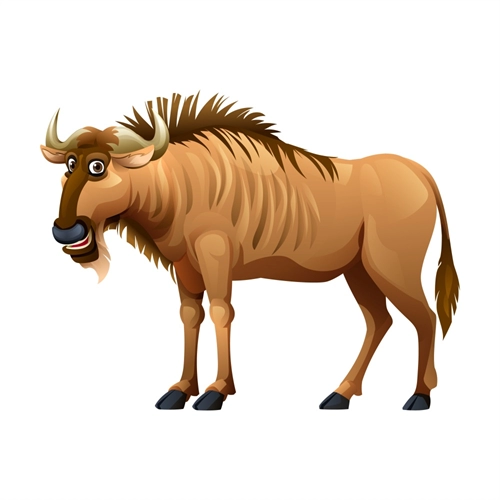 Jungle Safari Wild Wildebeest Transparent Sticker